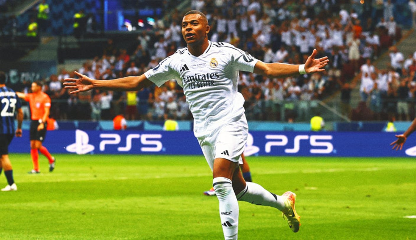 Kylian Mbappé scores in his debut for Real Madrid in UEFA Super Cup