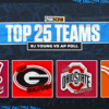 RJ Young's Top 25 rankings vs. AP Top 25 Poll: Will Bama spoil Texas-Georgia debate?