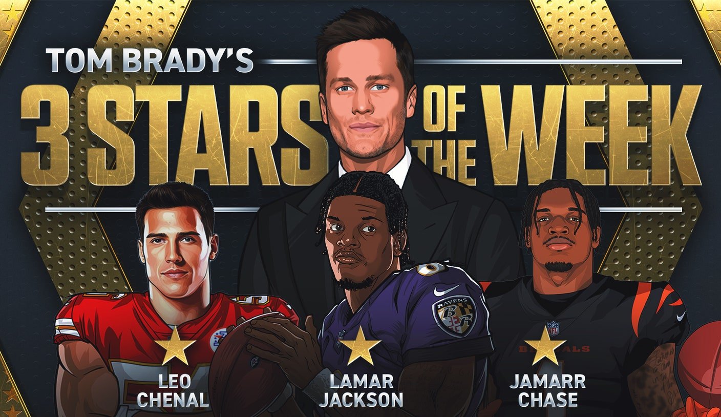 Tom Brady's 3 Stars of Week 10, including Ravens' Lamar Jackson