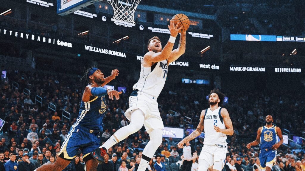 Luka Dončić has triple-double with season-best 45 points in Mavs' 143-133 win over Warriors