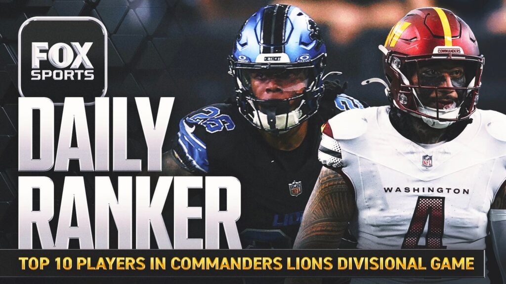 Who are the 10 best players in the Commanders-Lions divisional round matchup?