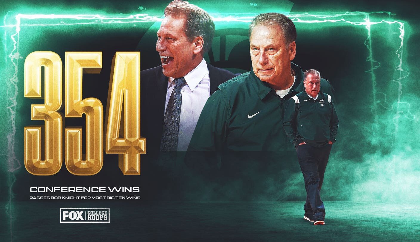 Michigan State's Tom Izzo breaks Bob Knight's Big Ten wins record