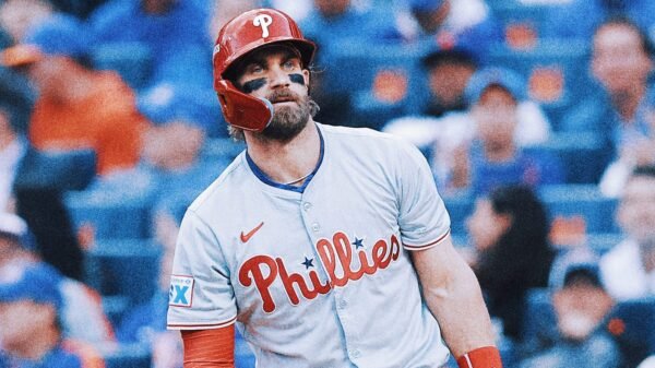 Bryce Harper leaves game after being hit by pitch, but Phillies 'not really over-concerned at all'