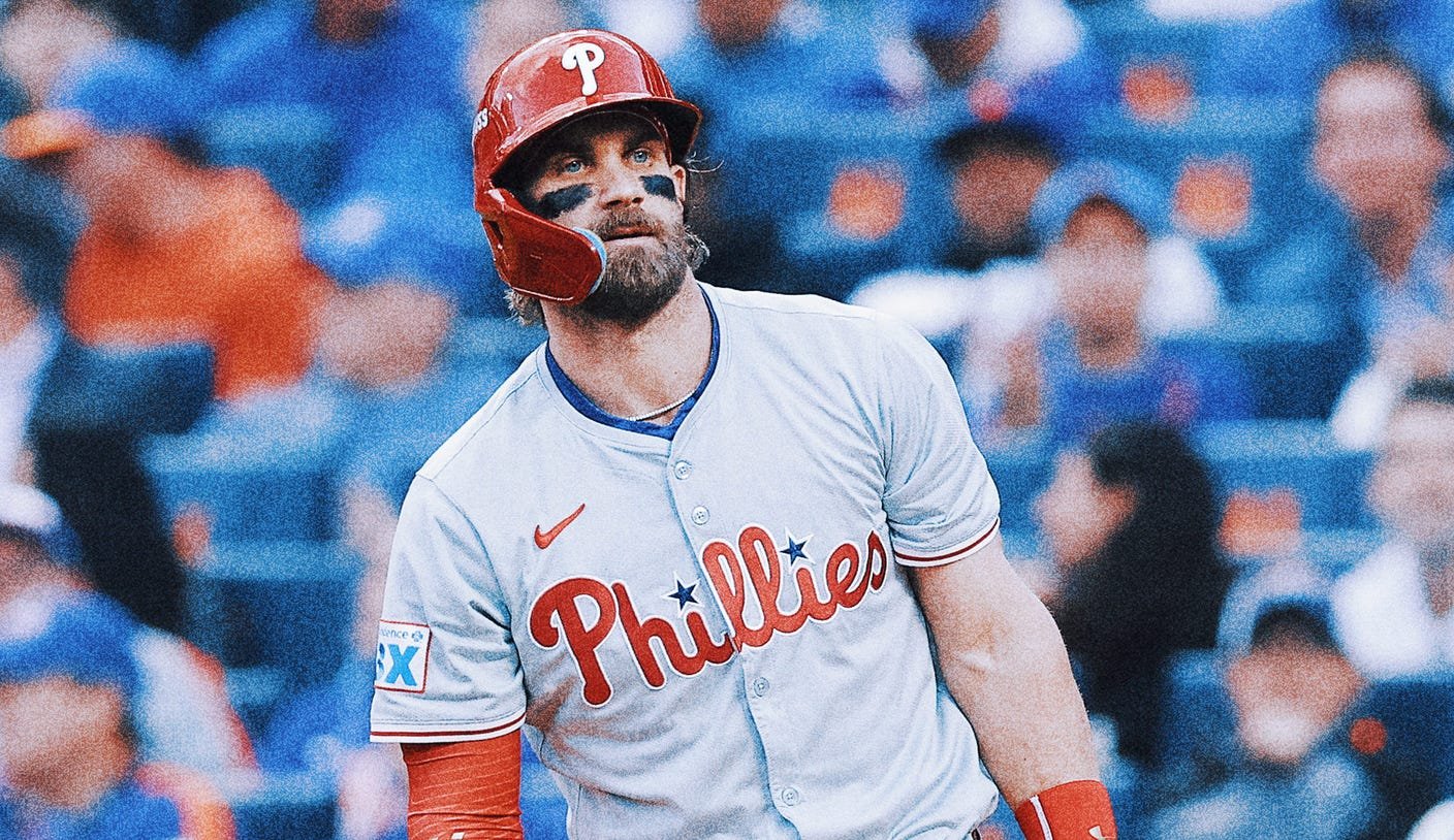 Bryce Harper leaves game after being hit by pitch, but Phillies 'not really over-concerned at all'