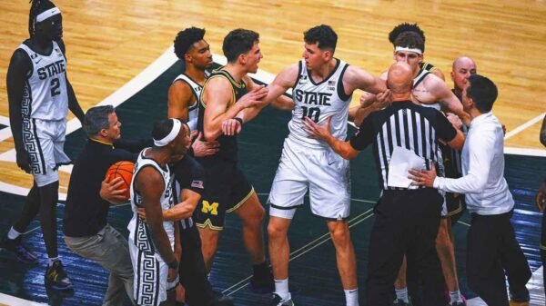 Michigan State tops Michigan as scrum breaks out on court in regular-season finale